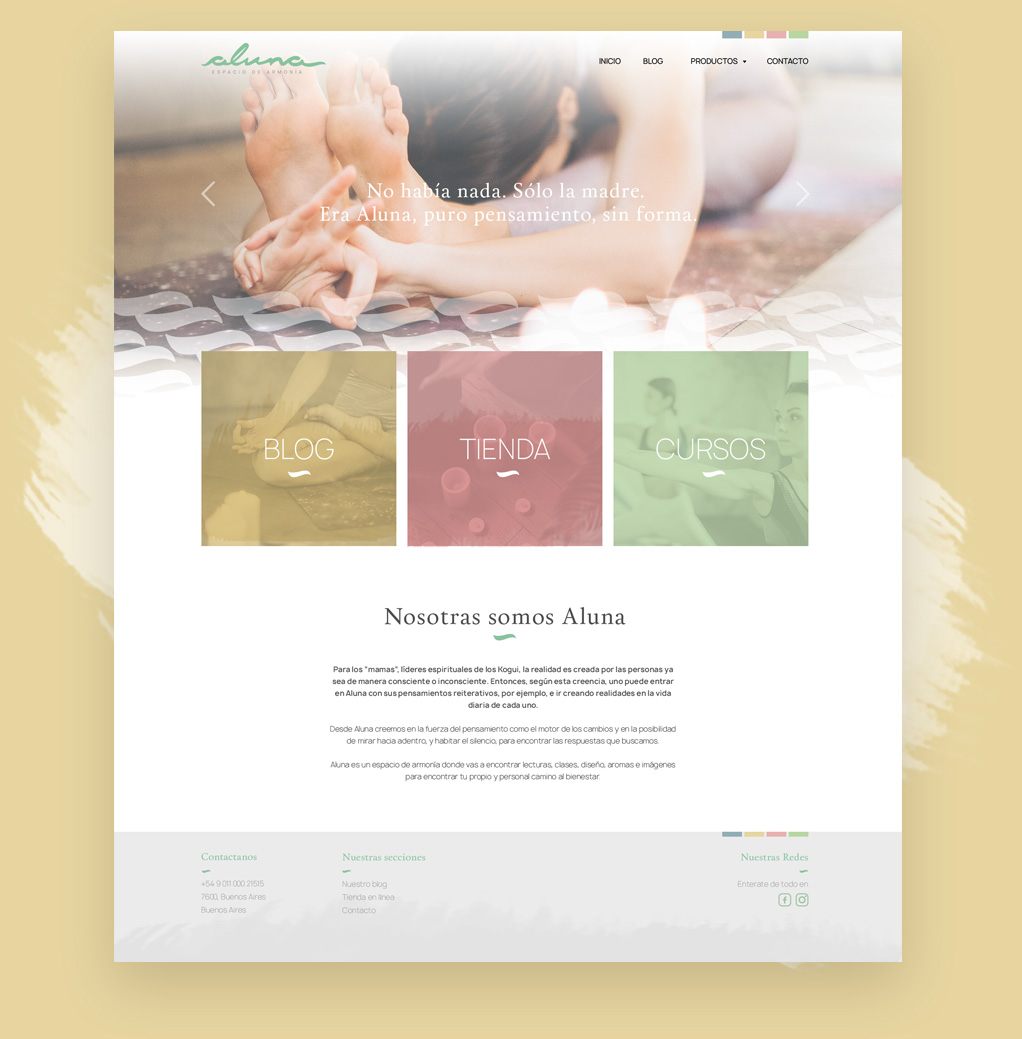 Sitio web institucional, blog y tienda online